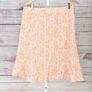 GAP Stretch Pink Floral Print A-Line Skirt Size 16